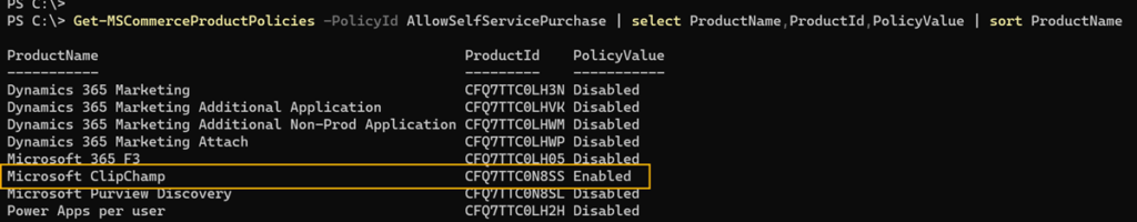 MSCommerce policy from November 2023