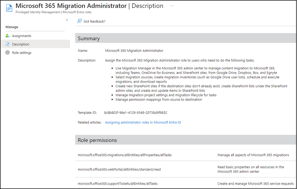 Neue Admin Rolle Microsoft 365 Migration Administrator