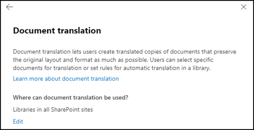 Global Configuration for SharePoint Premium Translation  