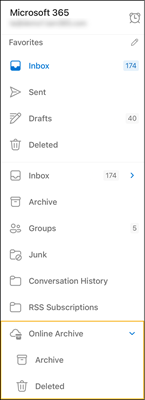 Online Archive in Outlook Mobile