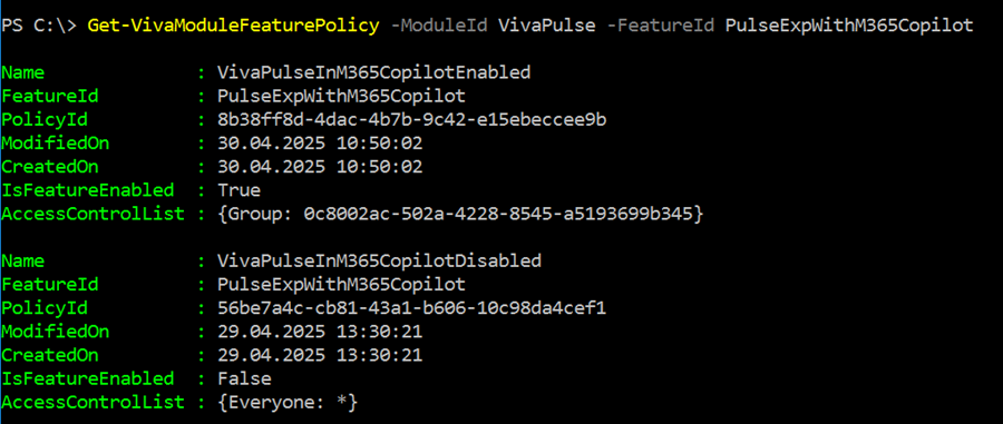 Viva Pulse feature access policies