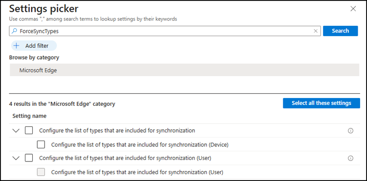 ForceSyncTypes in Intune configuration policy