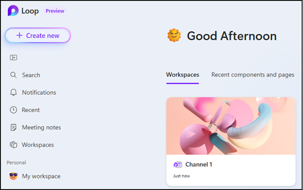 Loop Workspace from a Teams channel