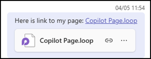 Copilot Page was shared in Teams Chat