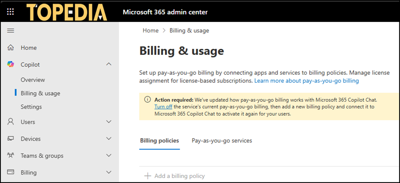 Turn off your current PAYG configuration (if already enabled)