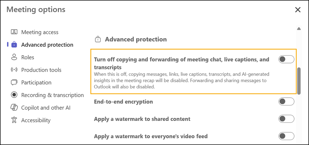 Meeting control for organizers with a Teams Premium license