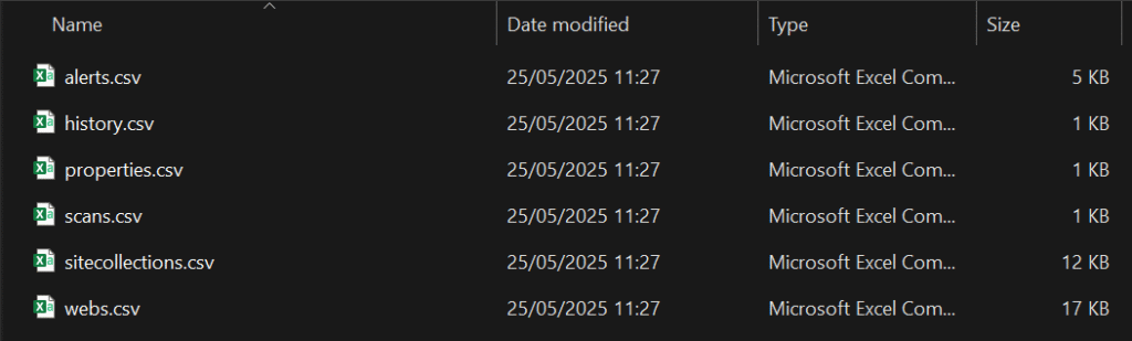 Assessment tool export
