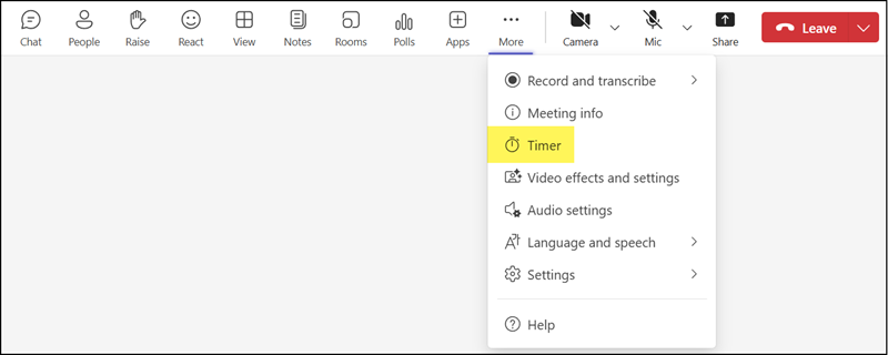 Start a countdown timer in meetings