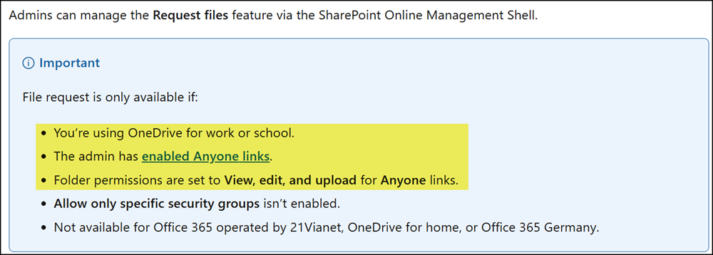 Request files requirements (June 2025)