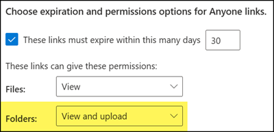 View and upload as a new folder sharing permission