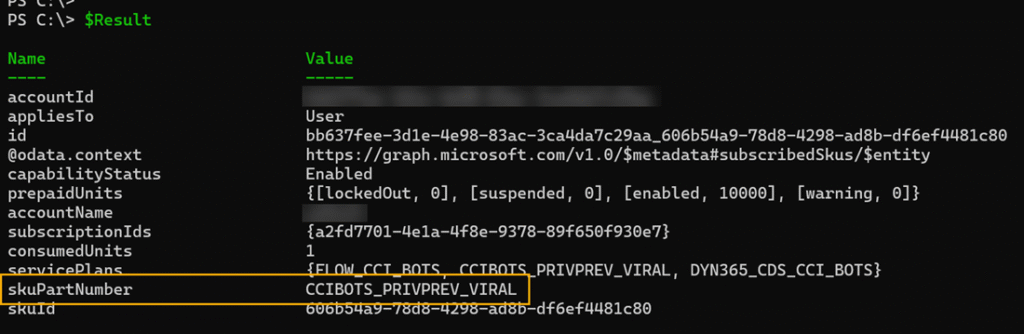 Microsoft Copilot Studio Viral Trial license SKU