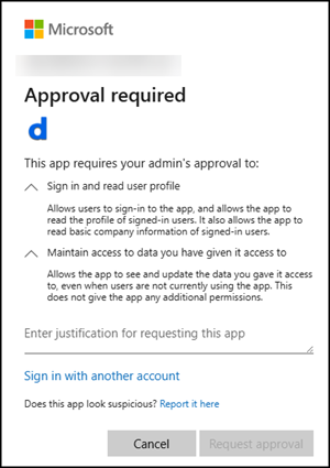 Unverified publisher, admin consent required