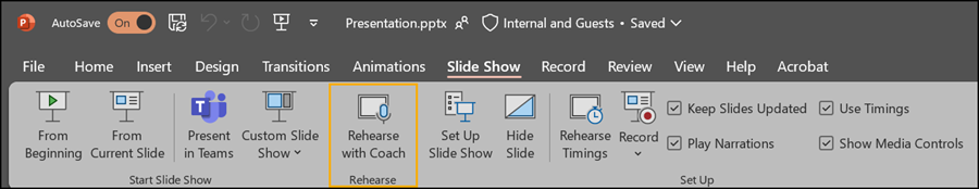Speaker Coach in PowerPoint