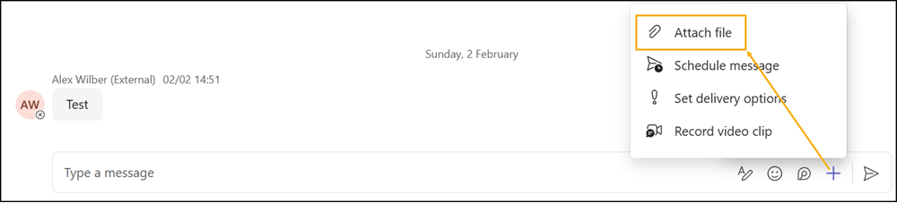 Attach/share a file with external users