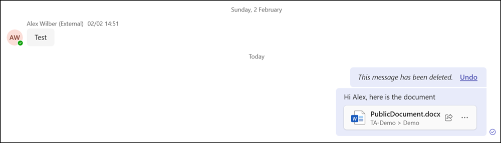 File was shared with an external user
