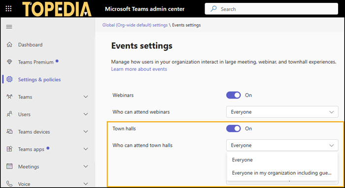 Configuration in Teams Admin Center