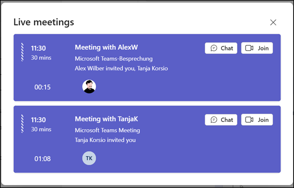 Multiple meetings are active
