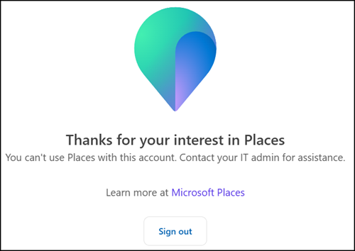 Places web app is disabled for your account