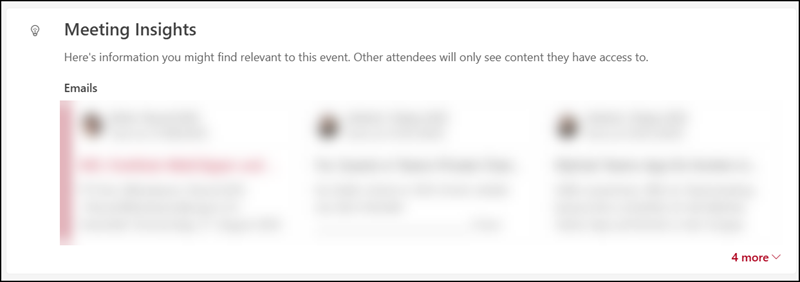 Current Meeting Insights in Outlook Events
