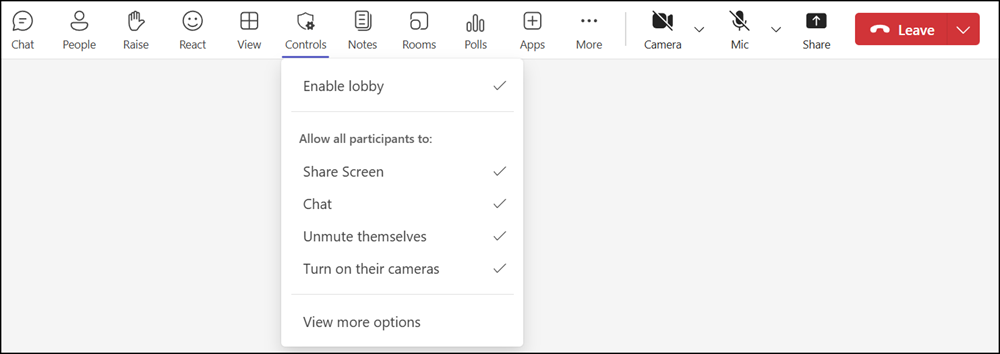 Organizer Controls for organizers without a Teams Premium license
