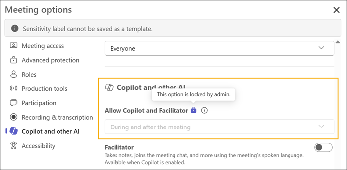 Example meeting option