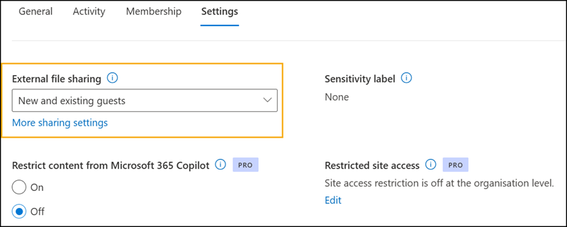 No changes for file sharing