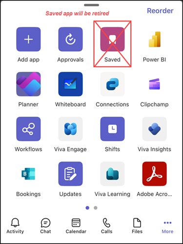 Saved app will be retired