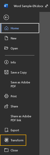 Transform (to Web Page) will be retired