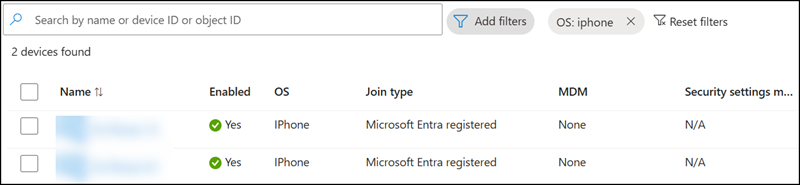 Mobile devices in Intune