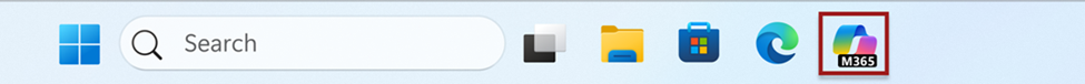 Pinned Microsoft 365 Copilot for Windows app