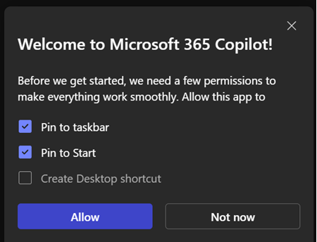 First-time app launch prompt