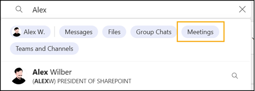 Search for meeting participants