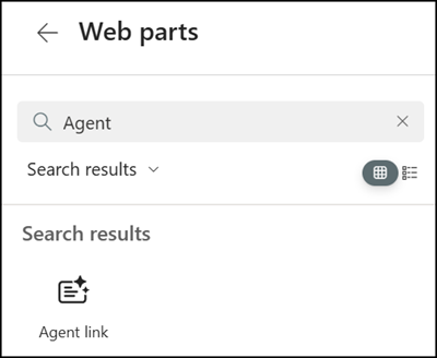 New Agent Link web part in SharePoint