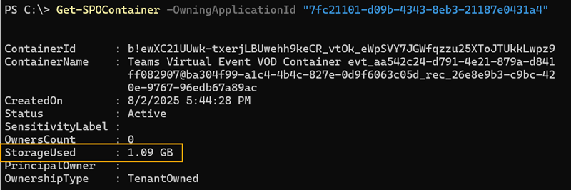Published video is inside the container
