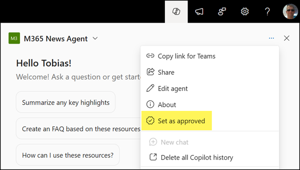An approved agent is moved automatically
