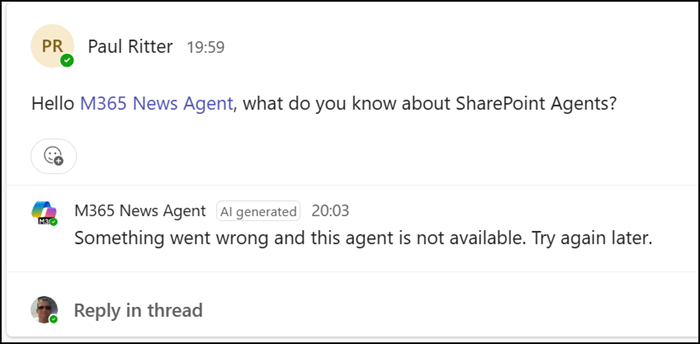 Agent error for users without a Copilot license or PAYG setup