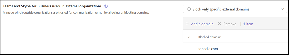 Blocked domain from the Defender tenant block list