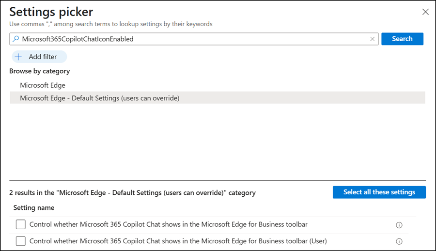 New Microsoft365CopilotChatIconEnabled policy in Intune