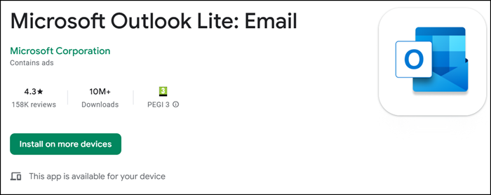 Outlook Lite app for Android will be retired