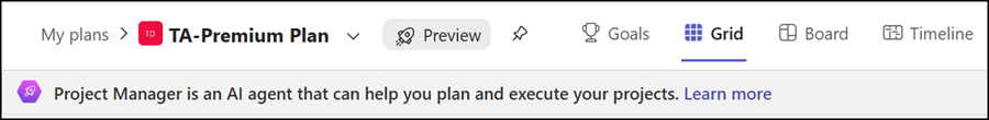 Project Manager Agent can support in Planner Premium plans