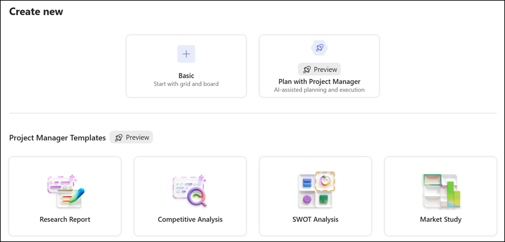 Create a new Project Manager (Premium) plan