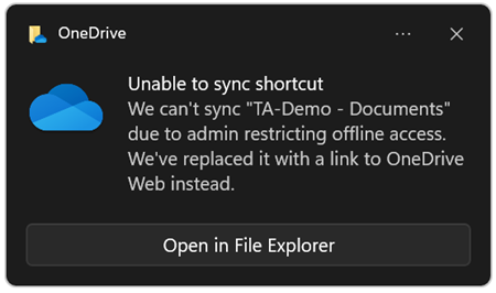 Offline sync is restricted