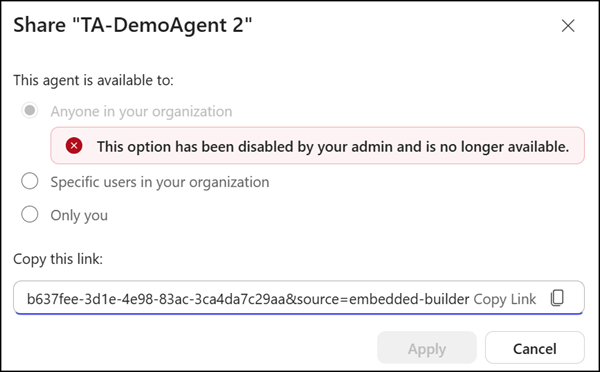 Existing org-wide sharings were removed