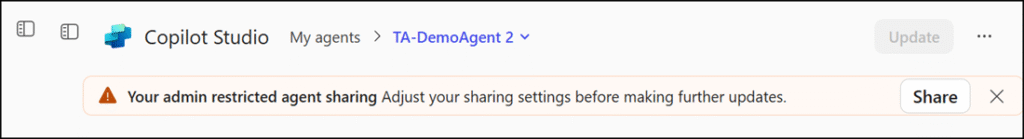 Existing agents are no longer shared with the entire organization