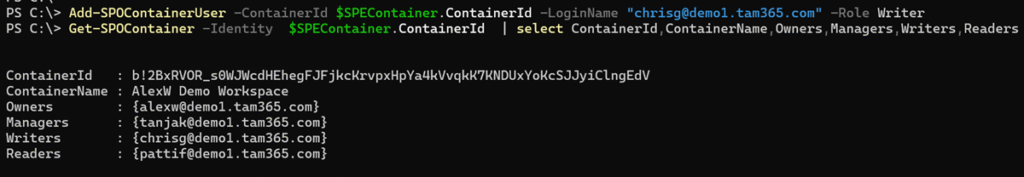 Adding a new member to the container