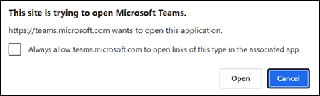 Enabling protocol handler for Microsoft Teams