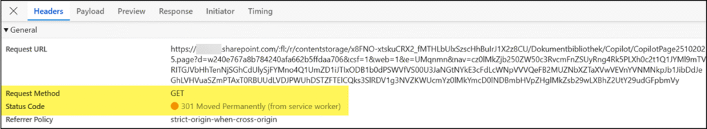 Opening the sharing links sends a GET