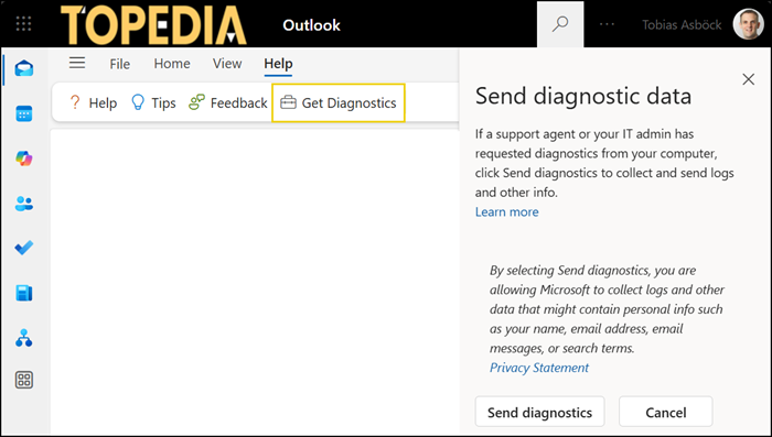 Send diagnostic data to Microsoft Support