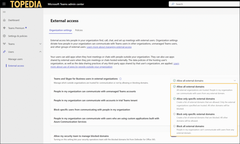 Microsoft Teams now supports per-user external domain access policies ...