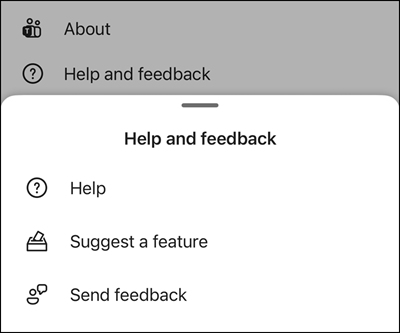 Help and feedback in Teams Mobile